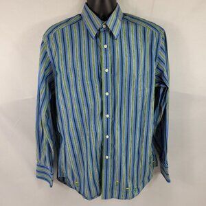 Robert Graham Retro Striped Long Sleeve Button-Up Dress Shirt size Mens Large
